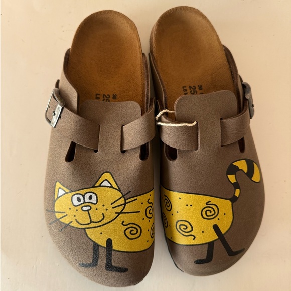 Birkenstock Shoes - Birkenstock Birki's Cat Boston Clog. Woodby. Kitty Lover. Unique. Size: 8, 39